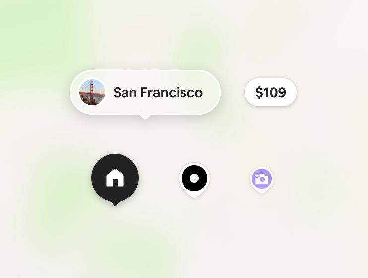 Markers and pin UI