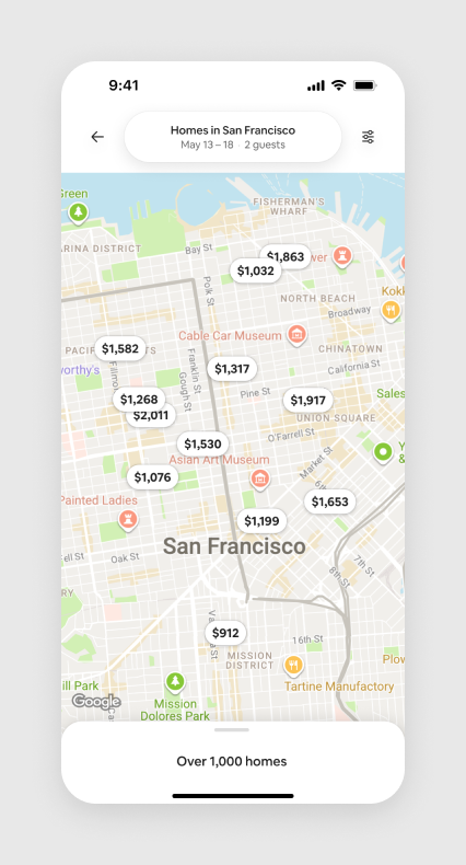 Saerch results map screen